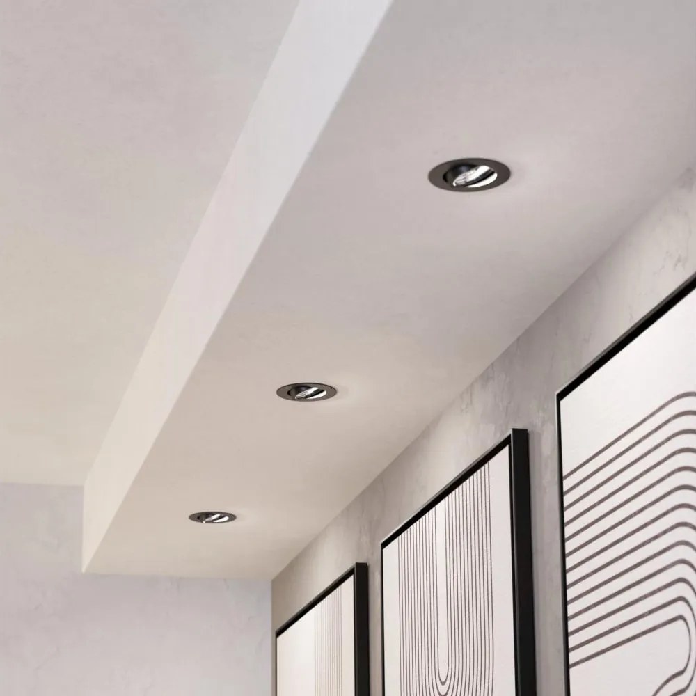 Eglo 902281 - Set da 3 lampade LED dimmerabili da incasso SALICETO, 6,4 W, 230 V, Ø 8,8 cm, nero