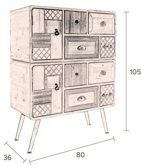 Cassettiera in legno Jove - Dutchbone