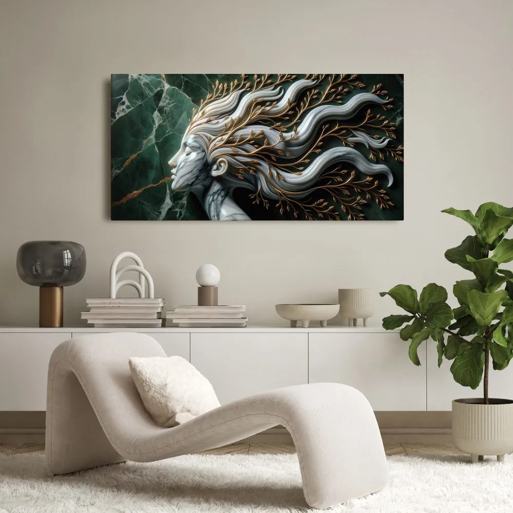 Quadro su tela – Bellezza naturale con volto di marmo