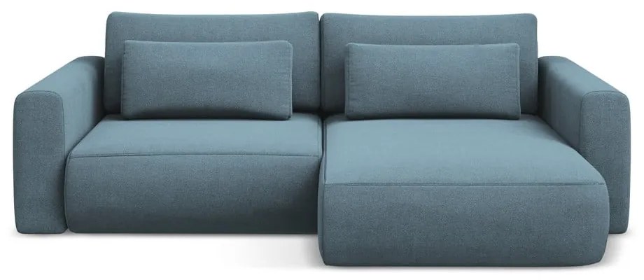 Divano angolare azzurro allungabile/con contenitore (con penisola a destra/con chaise lounge) Kapua – Makamii