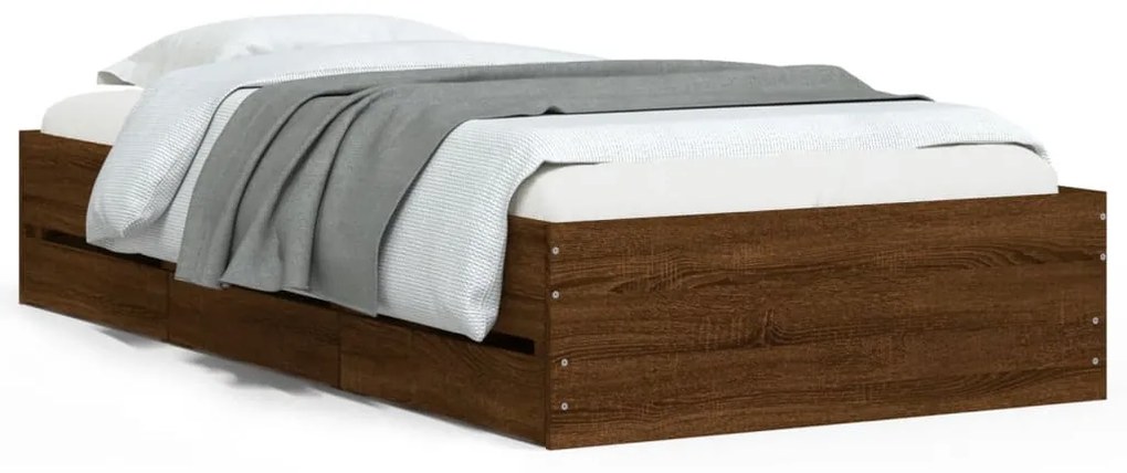 Giroletto cassetti rovere marrone 90x200 cm legno multistrato