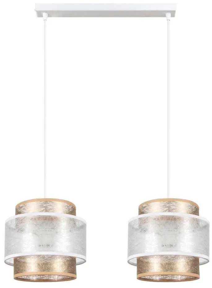 Lampadario a sospensione con filo GABI 2xE27/60W/230V oro/bianco