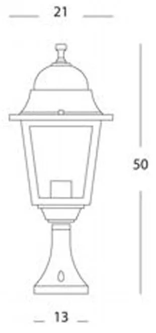 Paletto Da Cancello Contemporaneo Quadrata Alluminio E Vetro Nero 1 Luce E27