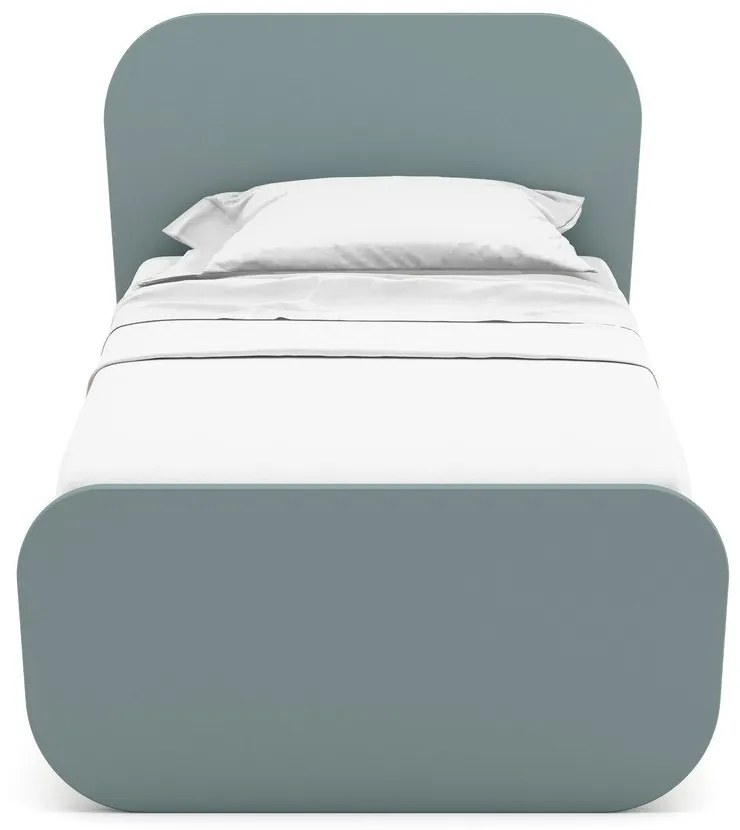 Letto da bambini verde polveroso con effetto pino con rete inclusa 90x190 cm Esteban – Marckeric