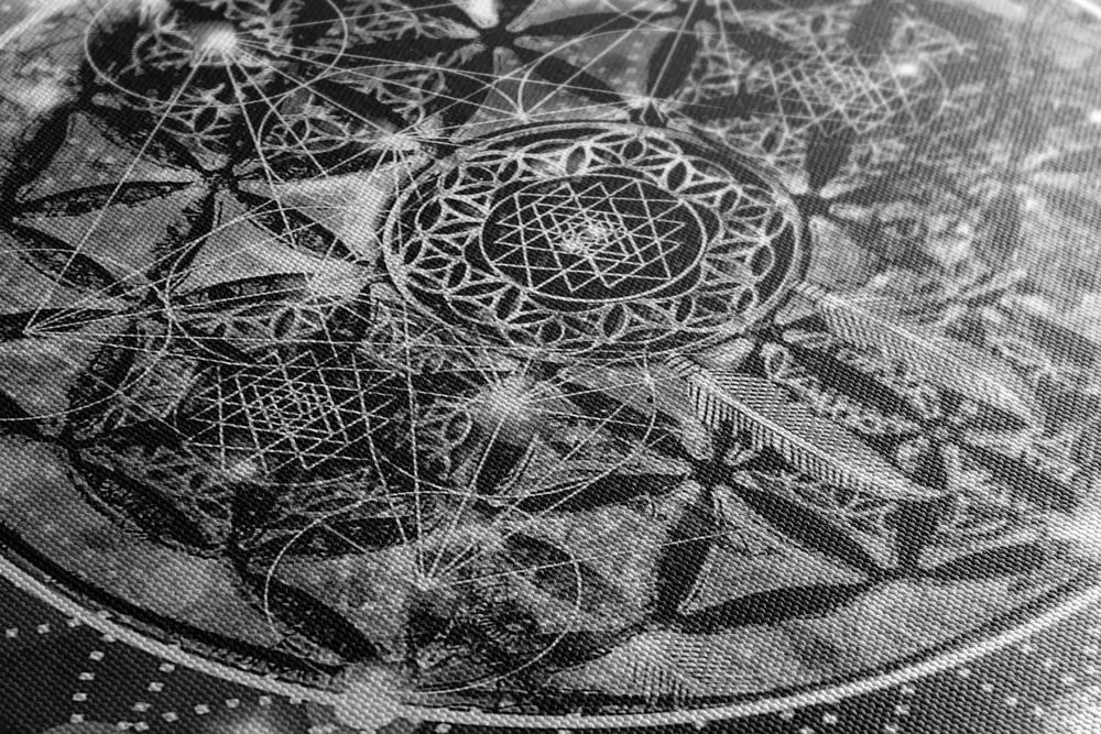 Stampa su tela – Mandala affascinante in bianco e nero