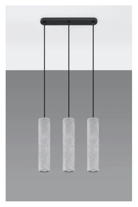 Lampadario a Sospensione in Cemento Leggero 3xGU10 LUVO 3 da interno Colore del corpo Cemento