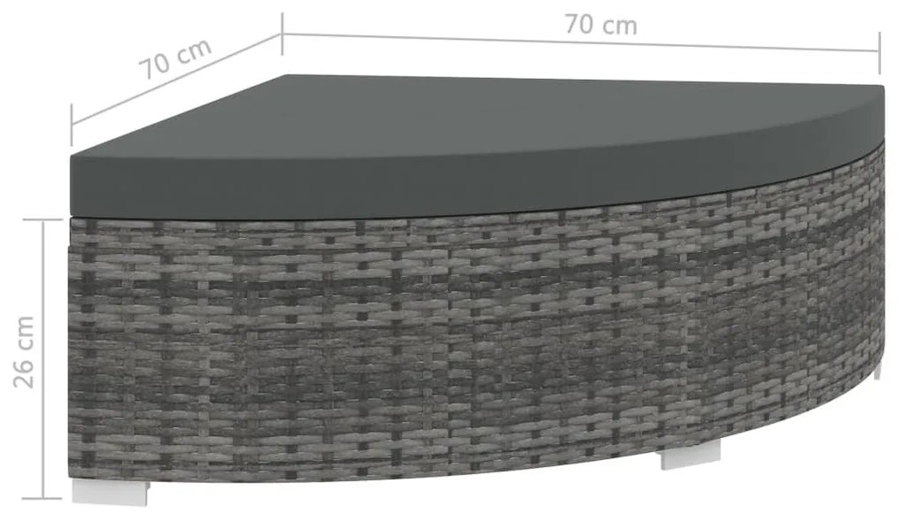 Set Divani da Giardino 6 pz con Cuscini in Polyrattan Grigio