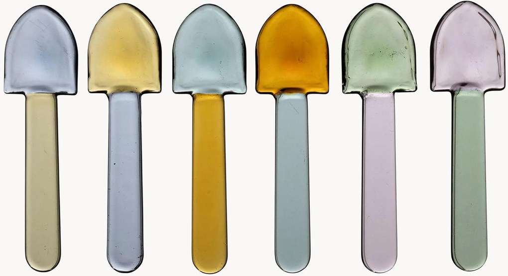 Set di 6 cucchiaini da gelato in vetro Colorea