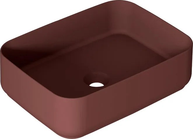 Lavabo da appoggio Kyoto rettangolare in ceramica L 50 x H 12 x P 36 cm rosso