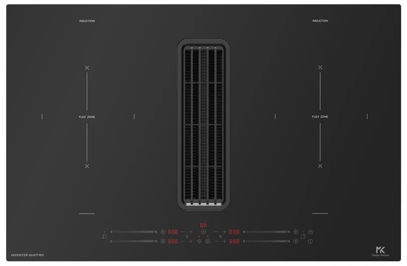 Piano cottura a induzione 4 zone con cappa integrata MKHI804FHEDBK MASTER KITCHEN nero