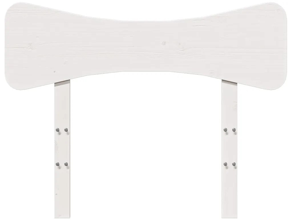 Testiera bianca 90 cm in legno massello di pino