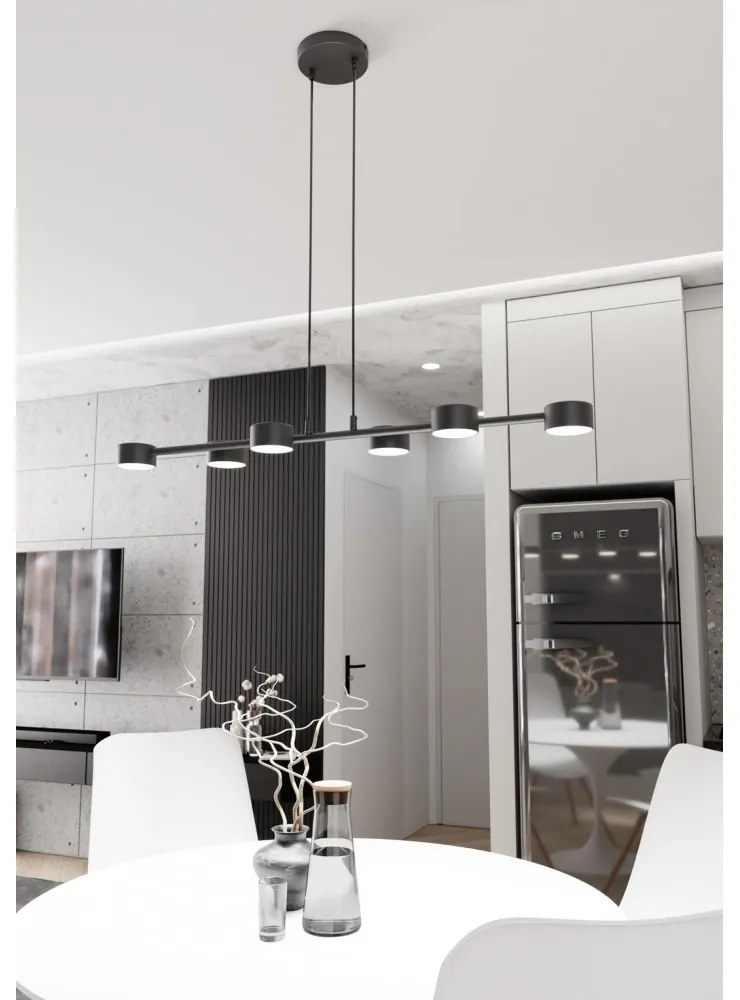 Lampadario a sospensione MEGARA 6 Nero 6xGX53 Colore del corpo Nero