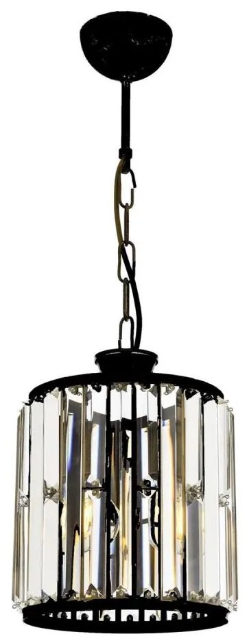 Lampadario a sospensione con catena PUNE 1xE27/40W/230V nero