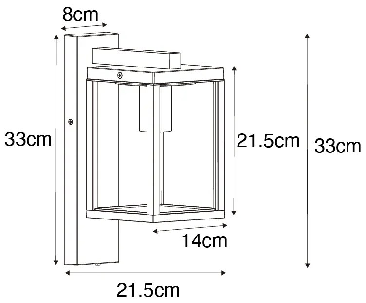 Lanterna da parete per esterni marrone ruggine IP44 con sensore crepuscolare - Charlois