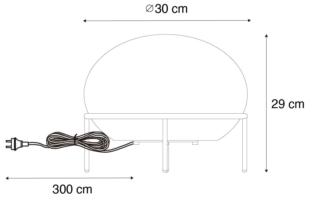 Lampada da tavolo da esterno di design nera - Jannie