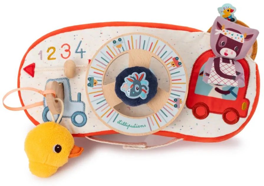 Lilliputiens - Pannello di stoffa con volante - Macchina del contadino