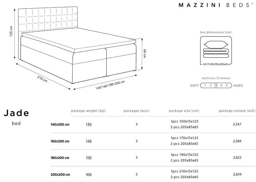 Letto boxspring beige con contenitore 140x200 cm Jade - Mazzini Beds