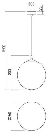 Redo 01-3153 - Lampadario a sospensione con filo BOWLING 1xE27/42W/230V oro