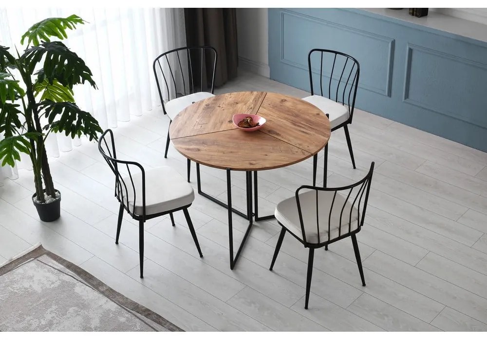 Set di 2 sedie da pranzo in metallo bianco-nero Yildiz - Kalune Design