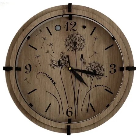 Li-Go 23688/DUB2 - Orologio LED con sensore di movimento, alimentazione 1xAA, diametro 32 cm, finitura in rovere