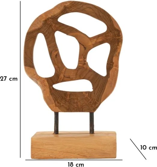 Scultura Lubang In Teak Riciclato Cm 18X10X27 (Pezzi Unici - Non Rip. In Serie)