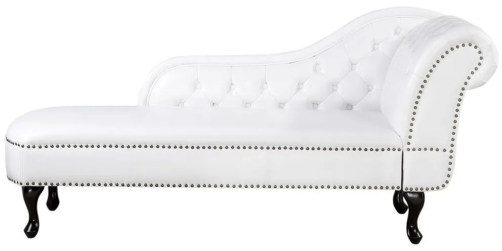 Chaise longue vintage destra in pelle sintetica bianca NIMES Beliani