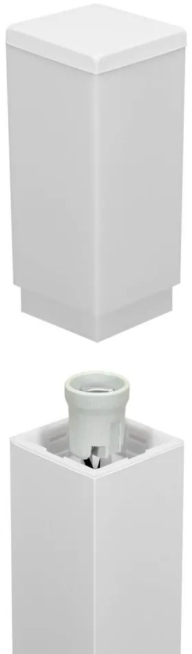 Paletto da Giardino 40cm, Acciaio INOX, Bianco, IP54, Base E27 Base E27