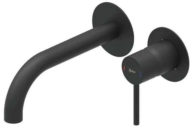 Rubinetto per lavabo ad incasso TAYRONA nero verniciato opaco HUBER H 8 cm