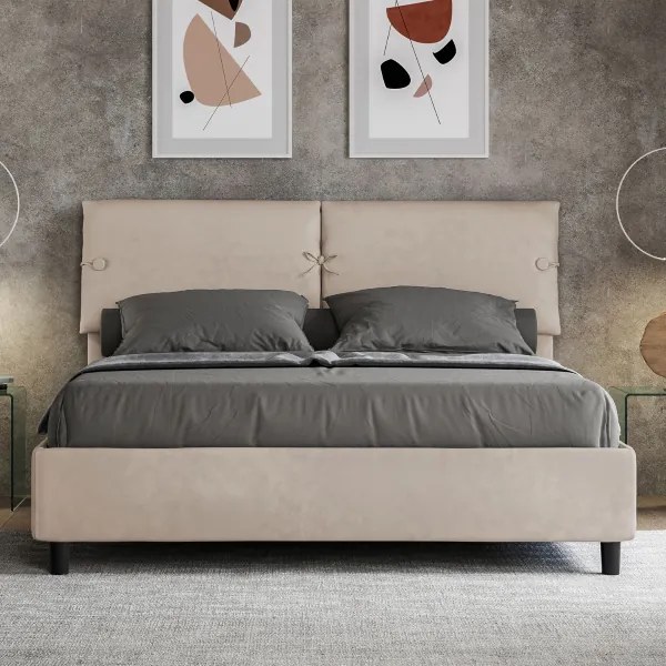 Letto matrimoniale e rete 160x190 in microfibra sabbia Sleeper