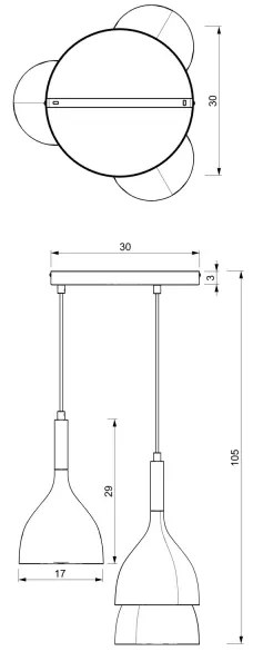 Lampadario a sospensione con filo NOAK 3xE27/15W/230V nero/cromo