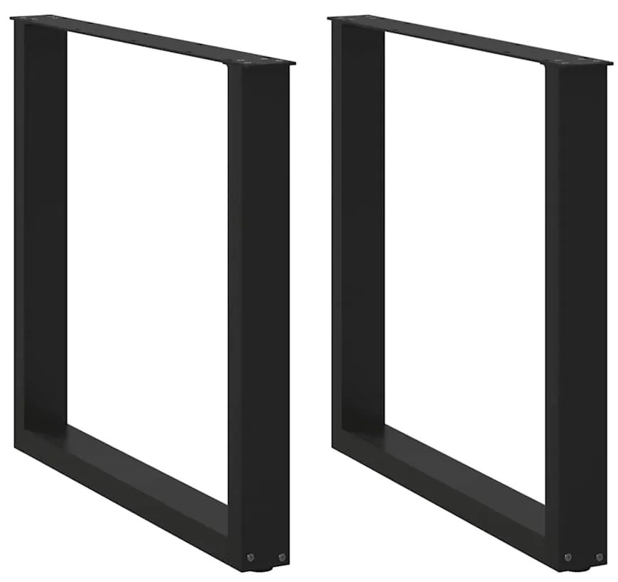 Gambe Tavolo Pranzo A U 2 Pz Nero 90x(72-73) Cm Acciaio /