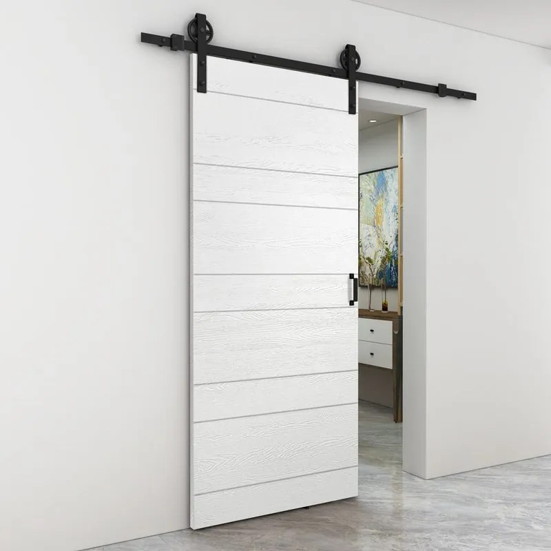 Porta scorrevole Ropes in mdf bianco, L 93 x H 212 cm, con binario Rodeo Reversibile