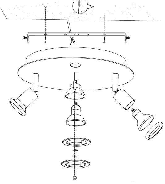 Eglo 32001 - Plafoniera LED PAWEDO 1 4xGU10-LED/3W/230V