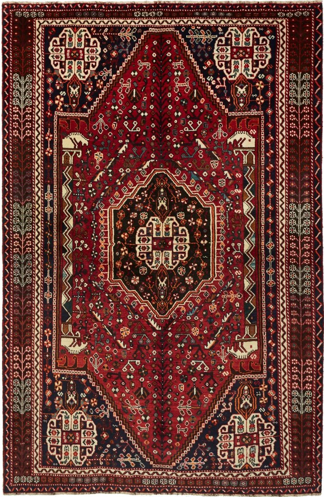 Shiraz Tappeto 250x160 Rosso (Iran) Annodato A Mano