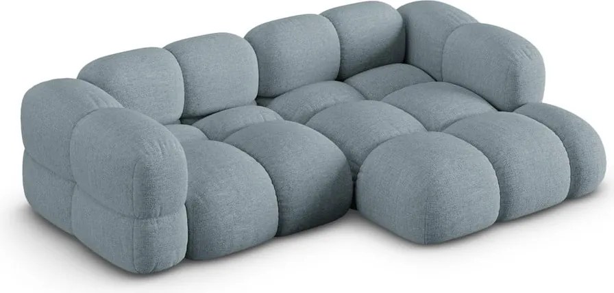 Divano angolare azzurro (con penisola a destra/con chaise lounge) Loretto – Cosmopolitan Design