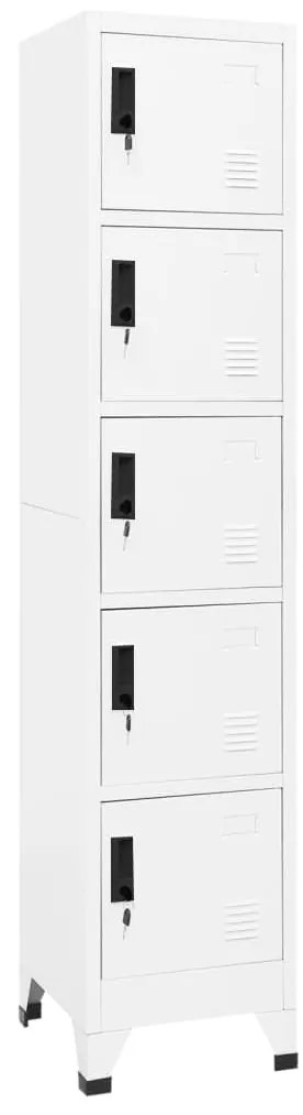 Armadietto Con Serratura Bianco 38x40x180 Cm İn Acciaio /