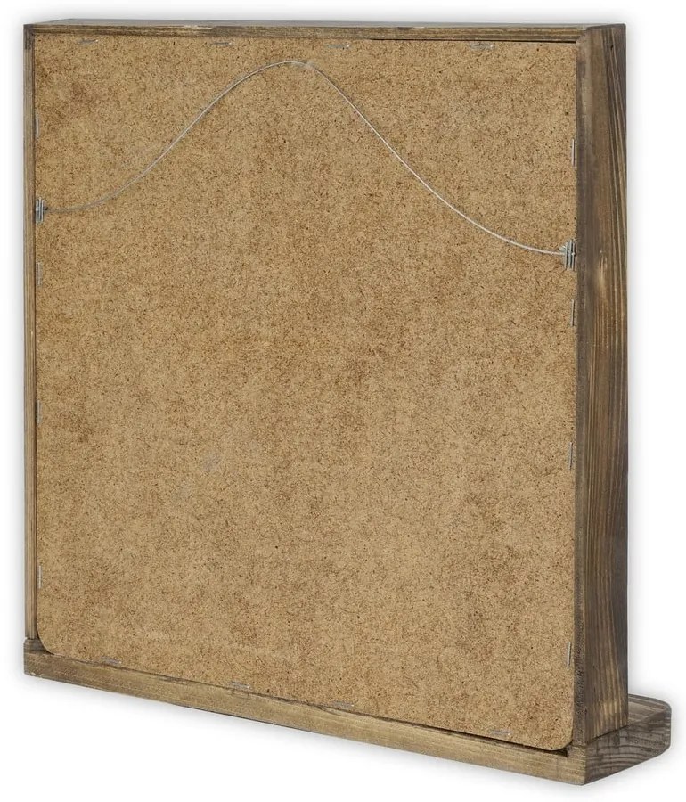 Specchio da parete con mensola con cornice in pietra 32,5x33 cm - Wallity