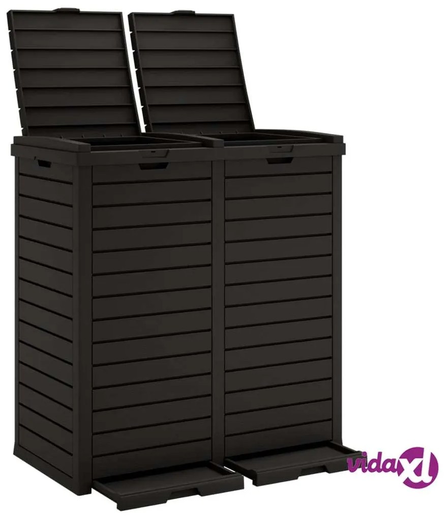 vidaXL Cestino per Rifiuti da Esterno Nero 78x41x86 cm Polipropilene