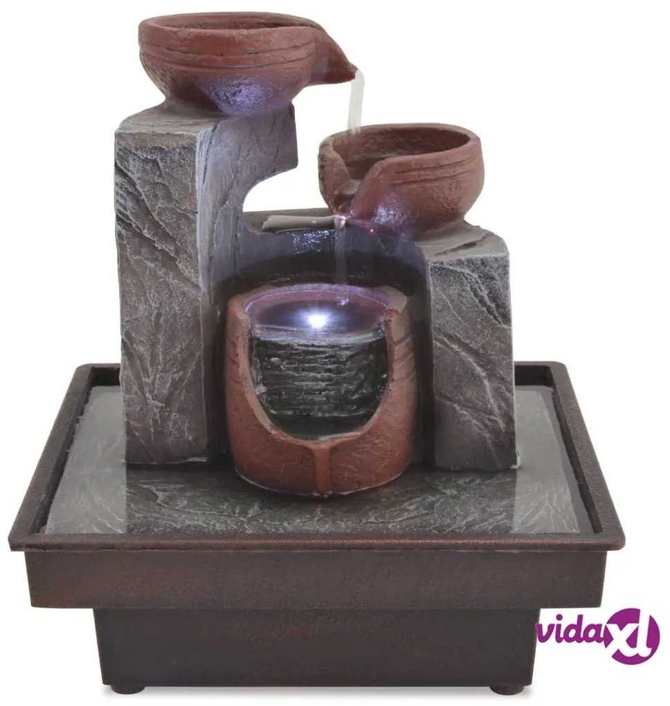 vidaXL Fontana da Interni con Luce a LED in Poliresina
