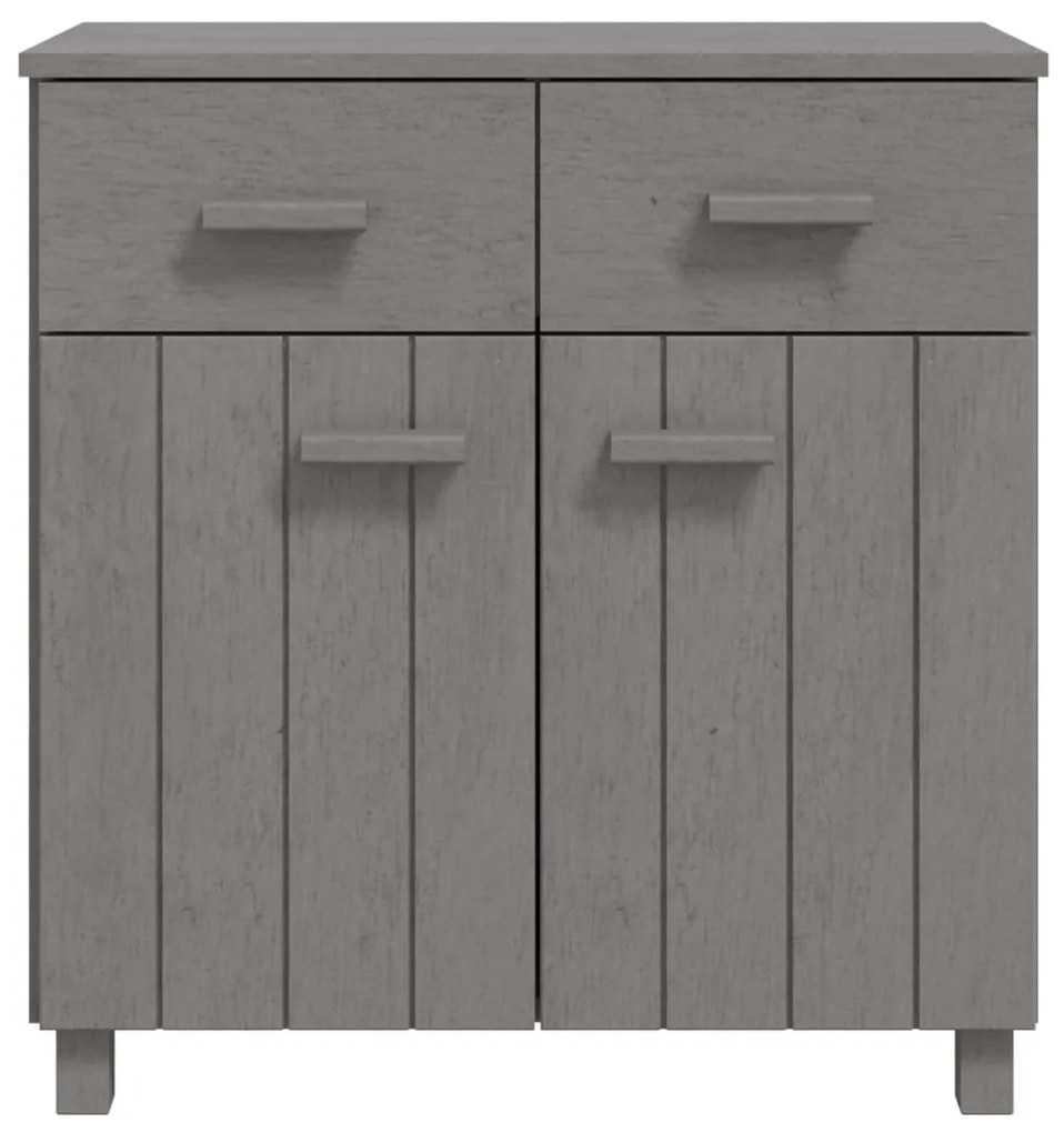 Credenza hamar grigio chiaro 79x40x80 cm legno massello di pino