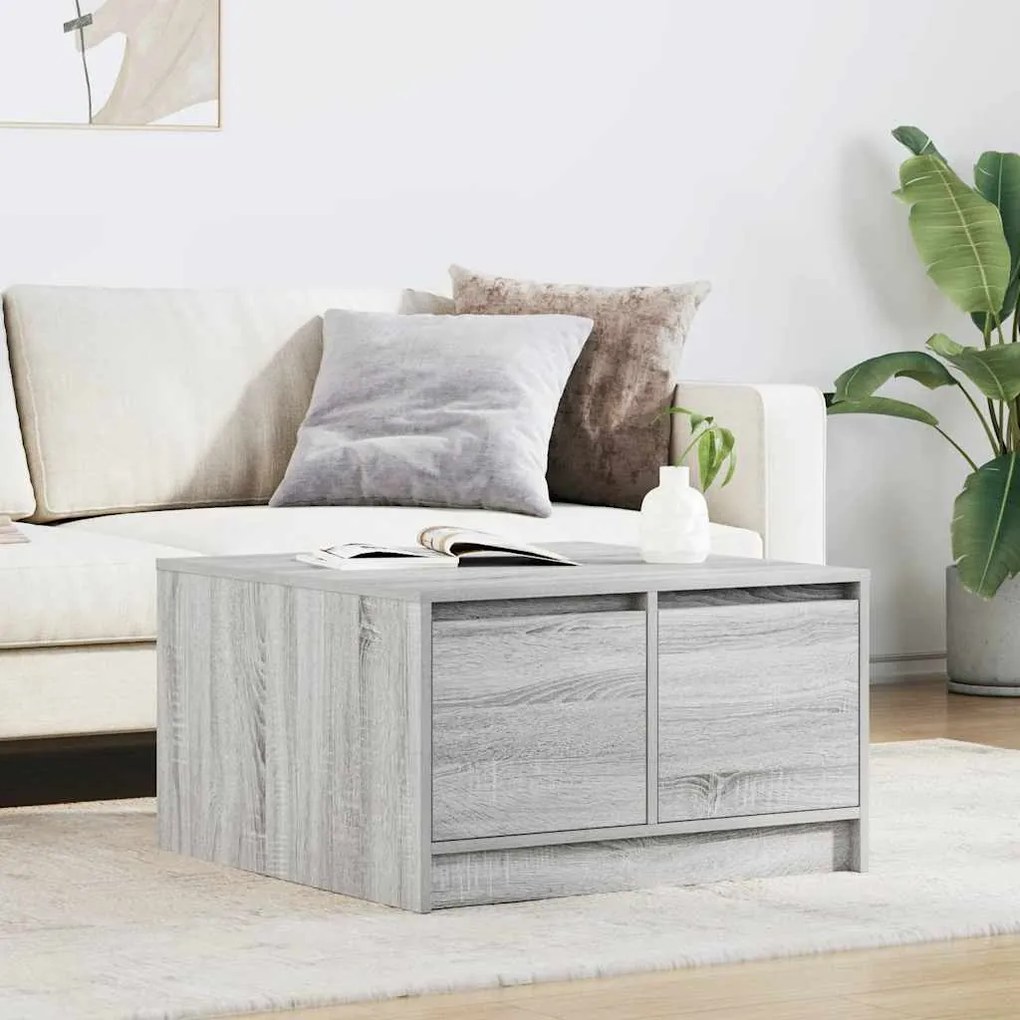 Tavolino Da Salotto Con Cassetti Grigio Sonoma 70,5x70x40 Cm /