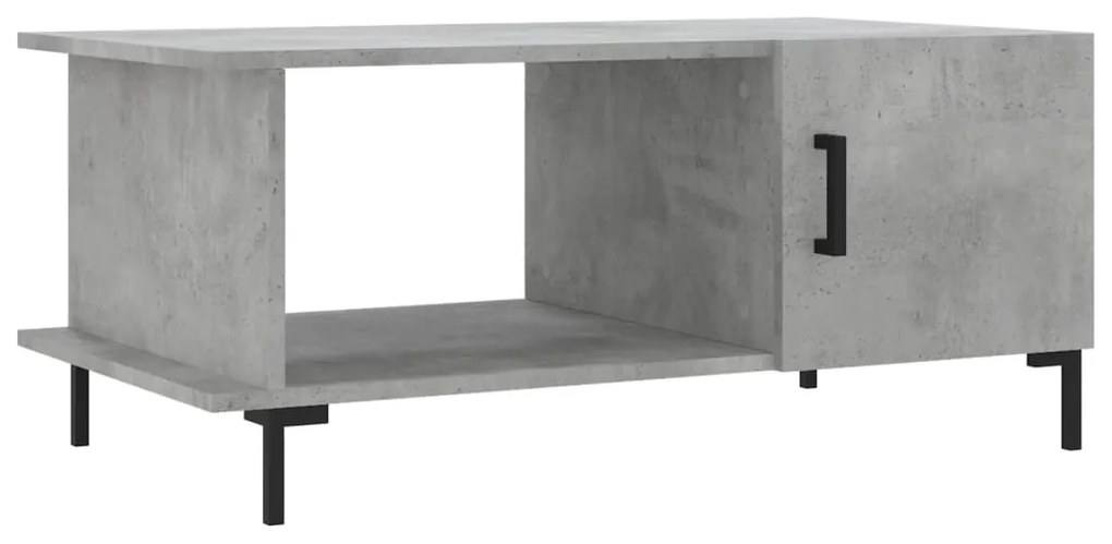 Tavolino da salotto grigio cemento 90x50x40cm legno multistrato