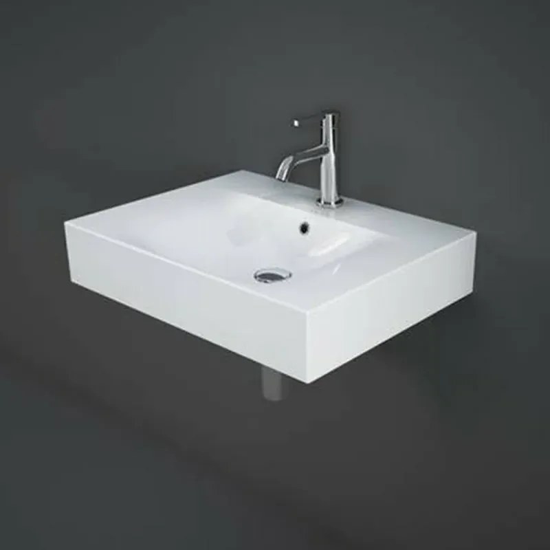 Lavabo sospeso 60cm in ceramica bianca Rak Des