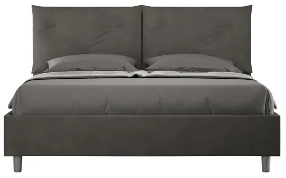 Letto contenitore da 160x190 in microfibra grigio Appia