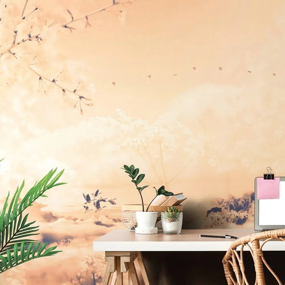 Carta da parati – Tra le braccia degli alberi Peach Fuzz