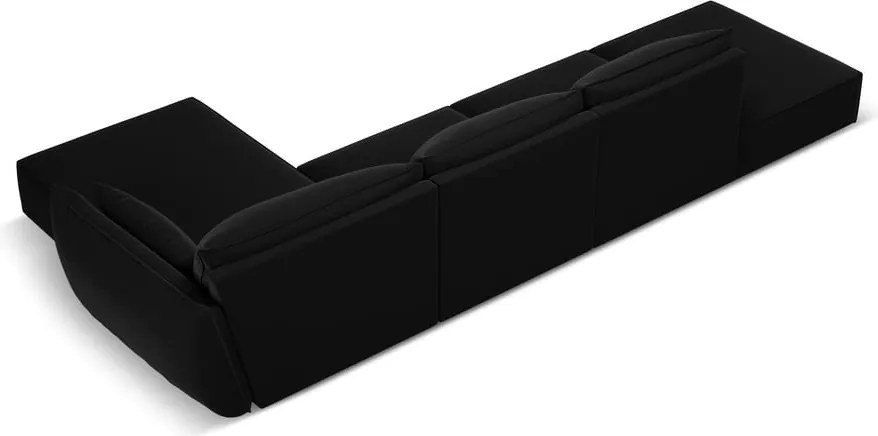 Divano angolare nero (con penisola a destra/con chaise lounge) con rivestimento in velluto Vanda – Mazzini Sofas
