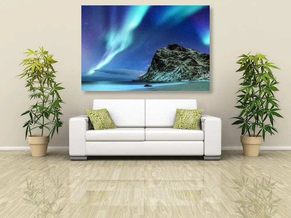 Quadro su tela – Aurora boreale in Norvegia