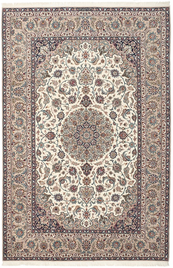 Isfahan Tappeto 210x320 (Iran) Annodato A Mano