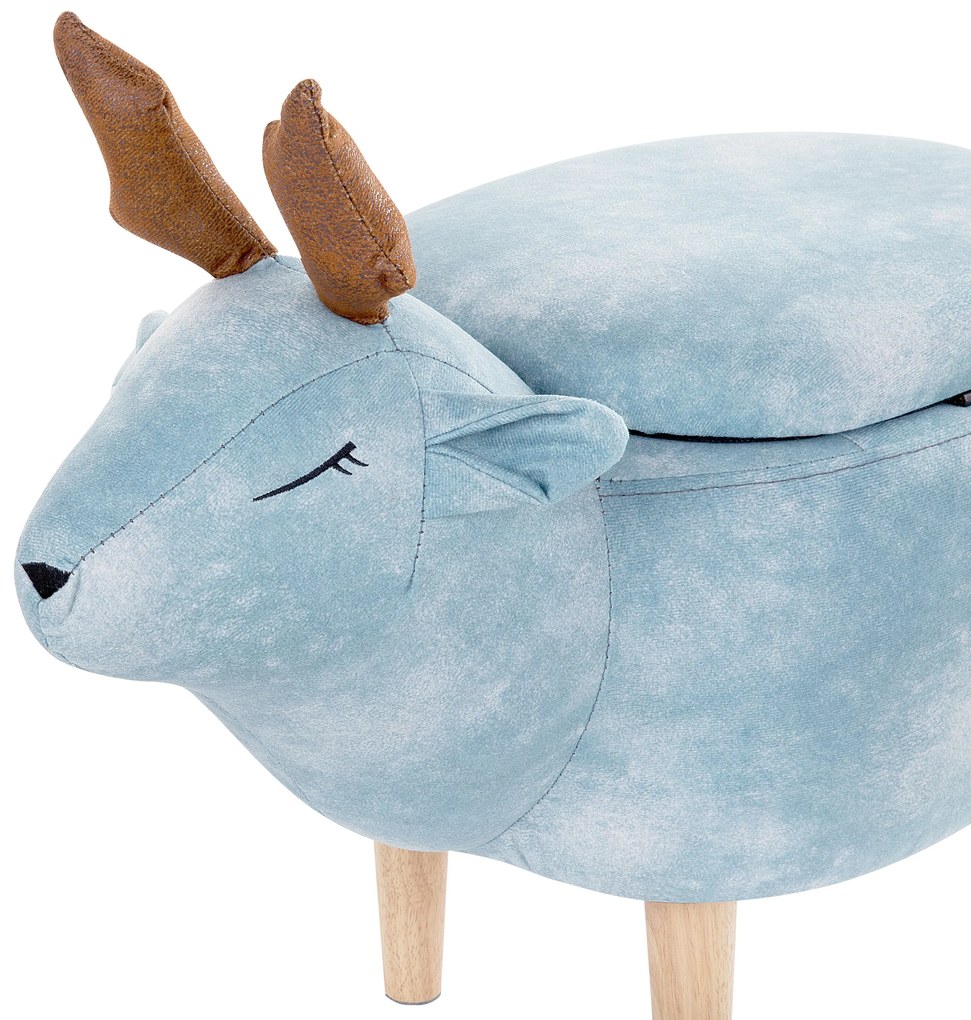 Pouf in tessuto azzurro REINDEER Beliani