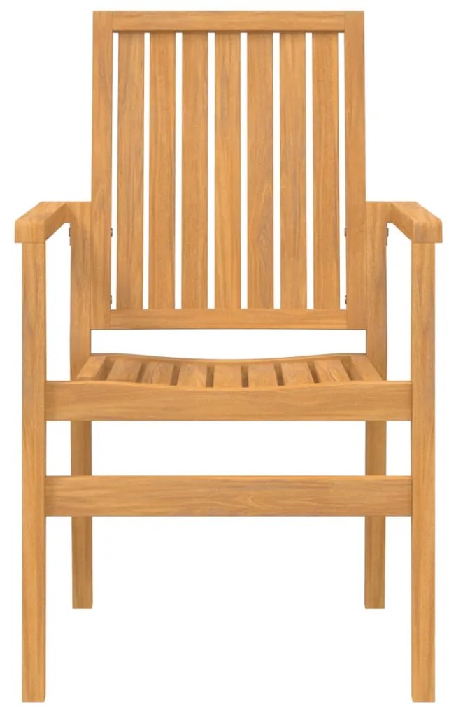 Sedie da Giardino Impilabili 8 pz 56,5x57,5x91 cm Massello Teak